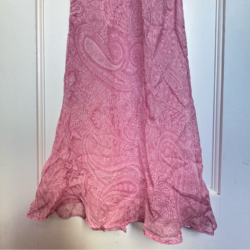 Etro Pink Paisley Sheer Silk Long Dress - Picture 3 of 11